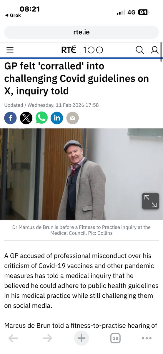 duzBme's tweet photo. April 2020 - why Dr De Brun resigned. 
June 2025 - Ireland needs independent Covid inquiry.
Feb 2026 - RTÉ’s first favourable report about Dr Marcus De Brun.
#JusticeForDeBrun #FirstDoNoHarm #IrishDoctors 
@indepdubnrth stood firm when few did. The world watches this hearing’s outcome. @DrAnneDerry @ABridgen @CartlandDavid @JacquiDeevoy1