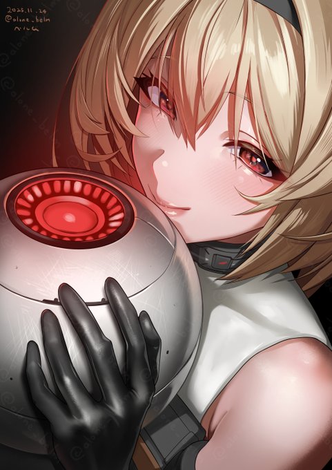 【過去絵再掲】
「ふふ。お噂はかねがね伺っております。地上奪還作戦に奮闘されているようですね♡
これ、私からの気持ちを込めたコアを模したチョコレートです。
甘いものを食べると、よく眠れるんですよ♡」 