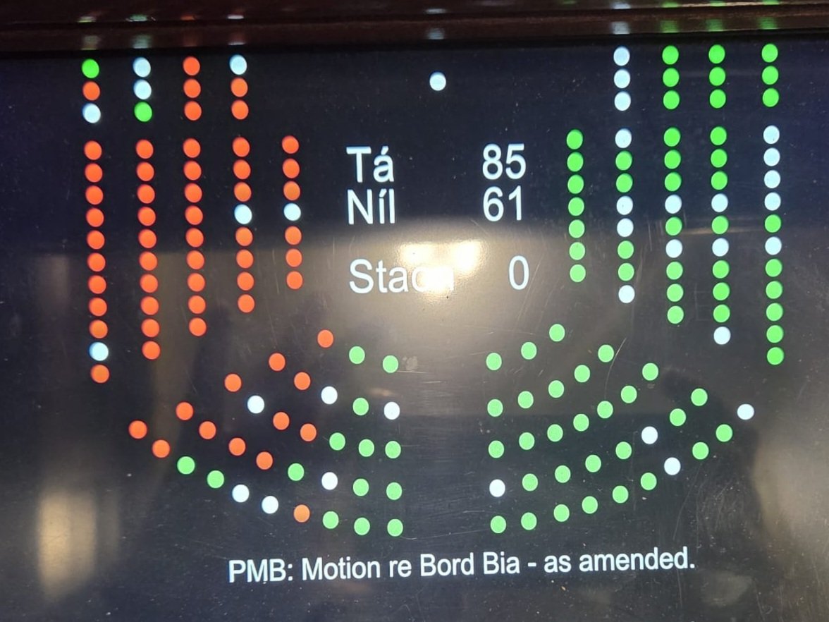 The FF, FG &amp; Independent's government has voted for the CEO of Bord Bia to remain in place despite his importation of Brazilian beef.