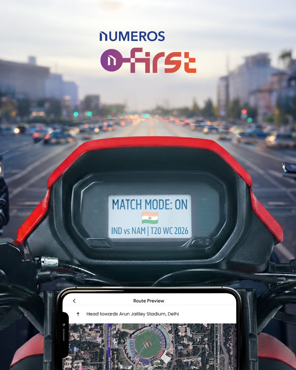 NumerosMotors's tweet photo. Another big match night in Delhi⚡
It’s the India vs Namibia match, and the vibe is going to
be loud, electric, and fully locked in. The Eagles are in
town, and it’s set to be a good one.
All the best, Team India 💙
#TeamIndia #INDvsNAM #nfirst #NumerosMotors https://t.co/9GKJs6vW0F