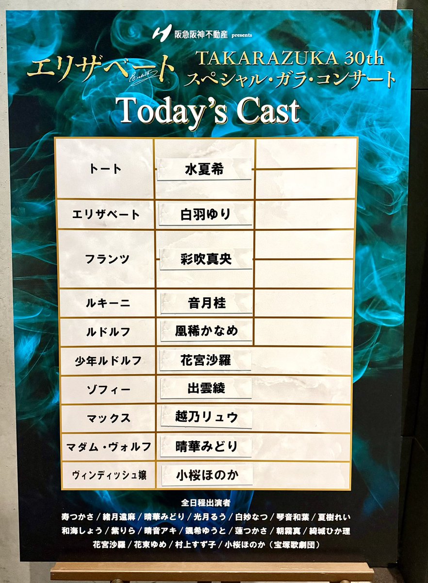 lovecall's tweet photo. エリザベート ガラコンサート 07雪組❄️
初エリザが水夏希さんトートだったので、当時のトキメキが蘇り大興奮💓
皆様、19年経っても美しくカッコよく、本当に有難い…🥹
アフトクでは、水さんの宝塚時代の大失敗（ナイフ忘れて舞台へ）は、瞬間接着剤で指がくっついて焦ったから、という言い訳が聞けたw https://t.co/BC0rQRK5lV