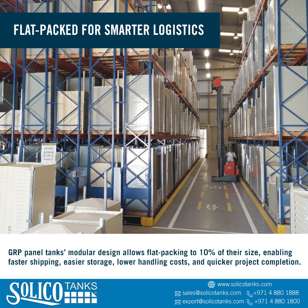 SolicoTanks's tweet photo. Pack smaller. Move faster. 🚛
#Solico GRP tanks flat-pack to just 10% of their assembled size.
This modular design enables faster shipping, easier storage, and lower handling costs. Smarter logistics for your project.
https://t.co/KtJpVrbkNO
#Logistics #SupplyChain #Construction https://t.co/6H9vEdYHfg