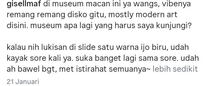 onyrarayess's tweet photo. "museum apa lagi yang harus dikunjungi?" 
concert date ✅
museum date ✅
dinner date ✅

nanti kalo nambah bisa buat referensi buat ngedate sama pacar ah ahahaha, tapi lucu banget jir rony icel ini 🫰🏻😭 https://t.co/0JUix6O70O