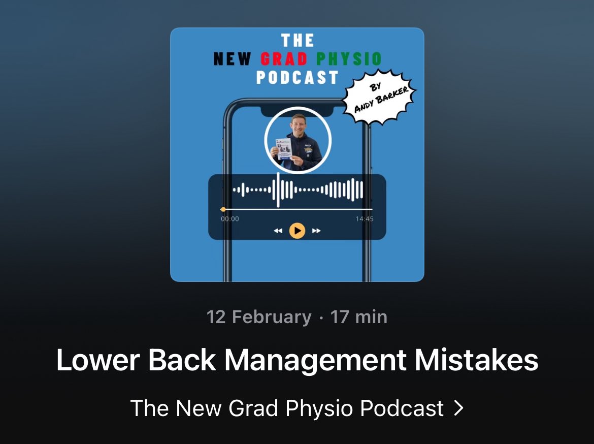 Discover the one big mistake (and misconception) related to lower back pain management in this week's podcast episode…

Apple podcasts podcasts.apple.com/gb/podcast/the…

Spotify open.spotify.com/show/5y322dFqx…