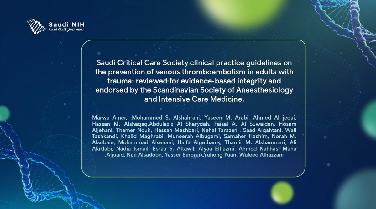 Saudi Critical Care Society Guidelines Chapter tweet media