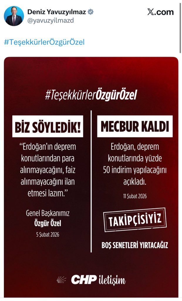 YanlisileDogru's tweet photo. ❌ CHP, deprem konutlarında indirim ve faizsiz ödeme kararının kendi girişimleriyle getirildiğini iddia etti.

✅ Bakan Murat Kurum, 14 Temmuz 2024’te Adana’da yaptığı açıklamada yüzde 50’ye kadar indirim, 2 yıl ödemesiz ve 18 yıl faizsiz modeli duyurmuştu. İddia yalandır. https://t.co/DX5ZiW1A5v