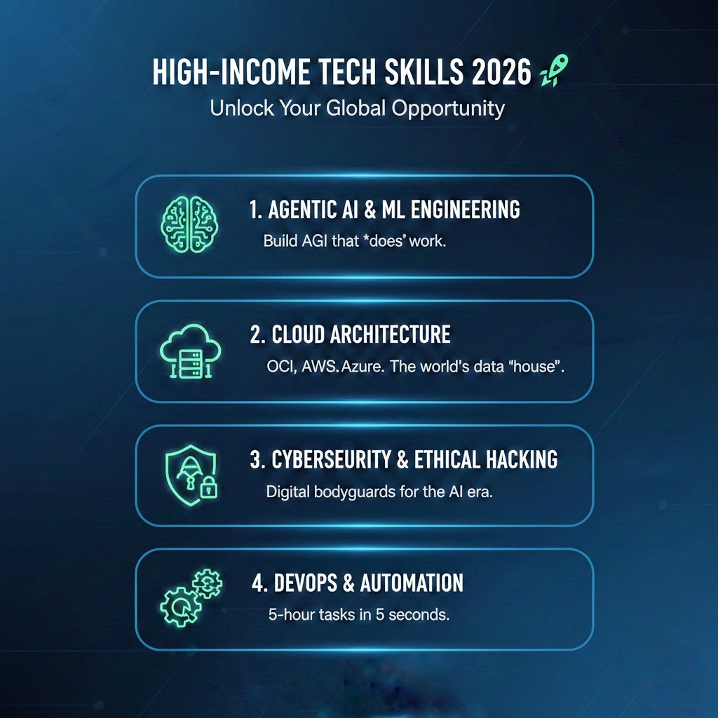 TheTechieee's tweet image. ✋️ Stop scrolling if you're still waiting for a "lucky break" in 2026. The global economy isn't broken; it's just moved. 

Your location is no longer your limit. In 2026, the "Global Opportunity" isn't a plane ticket; it's a skill set. Companies in London, NYC, and Dubai are