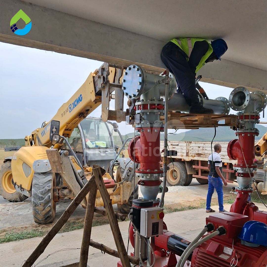 Akvointltd's tweet photo. #ProjectUpdate: Installation is underway at #KabalegaInternationalAirport, Hoima!

Our teams are putting critical pumping systems in place built to standards for safety, reliability &amp; future growth.

Quality &amp; long-term performance remain our top priorities. ✅ https://t.co/e8Th50wXED
