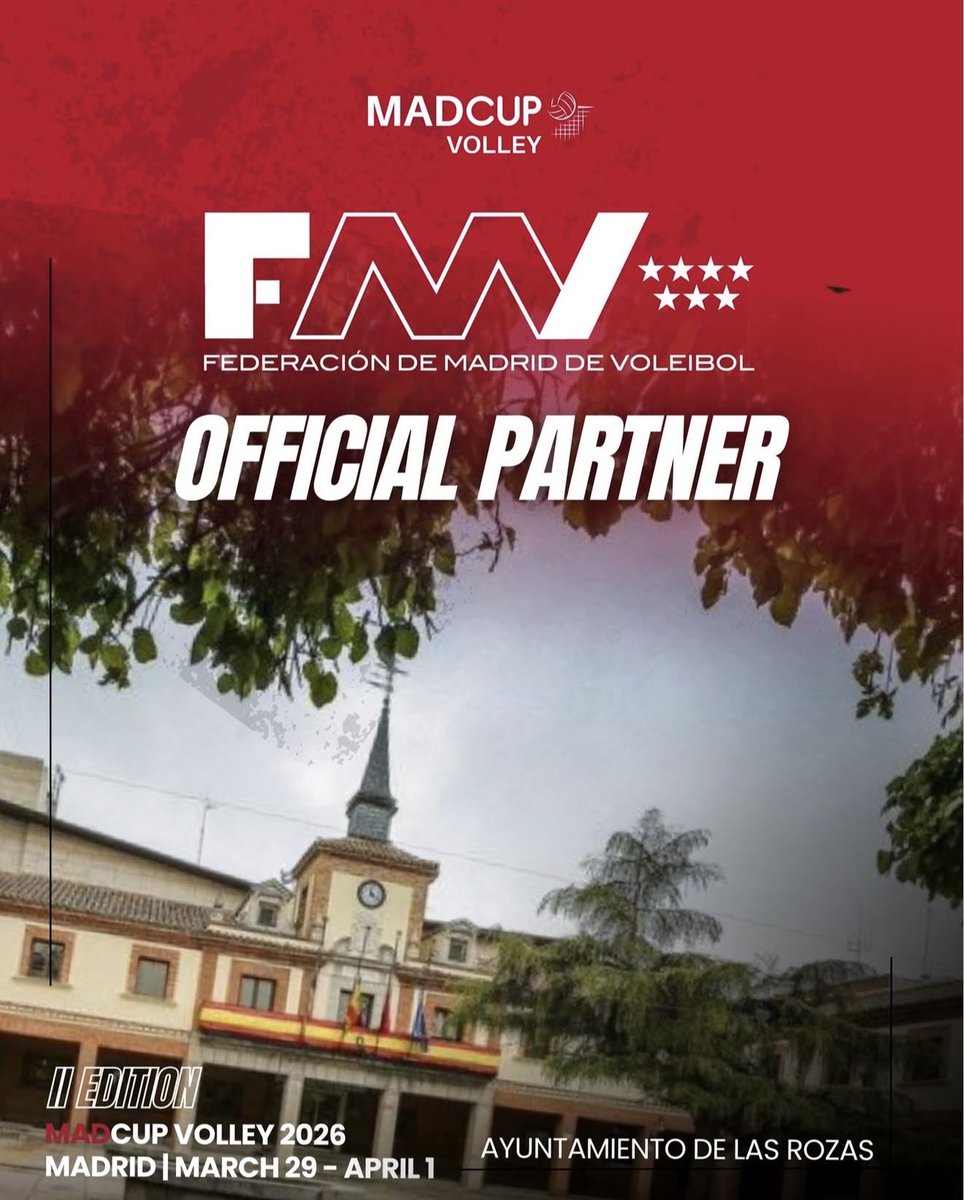 🚀¡El voleibol sigue creciendo y queremos que Madrid esté muy presente!

Es un placer seguir apoyando proyectos como <a href="/madcupofficial/">MADCUP</a> 🤝🏽

¡Vamos a por esta gran II Edición de MADCUP Volley!

🗓️ Del 29 de marzo al 1 de abril