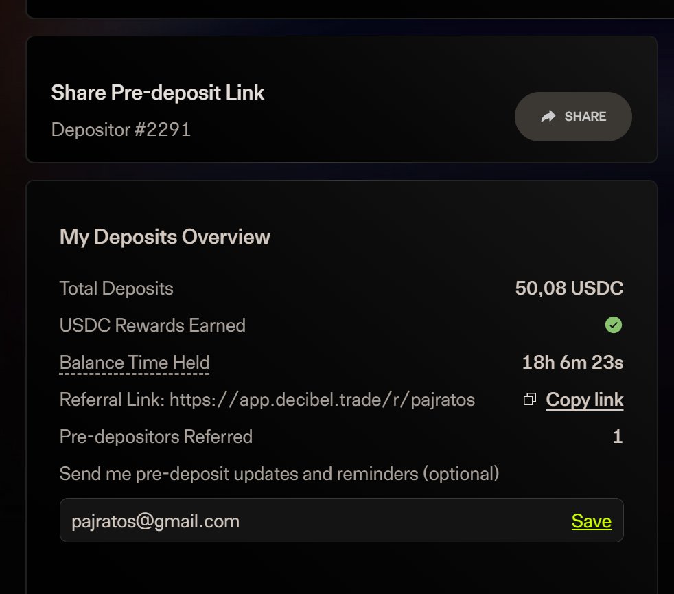 Pajratos's tweet photo. Locked in with @DecibelTrade for Season 0.
Gold status confirmed. Join now: https://t.co/yDaZqfznBj https://t.co/TDOQ45J8Ob
