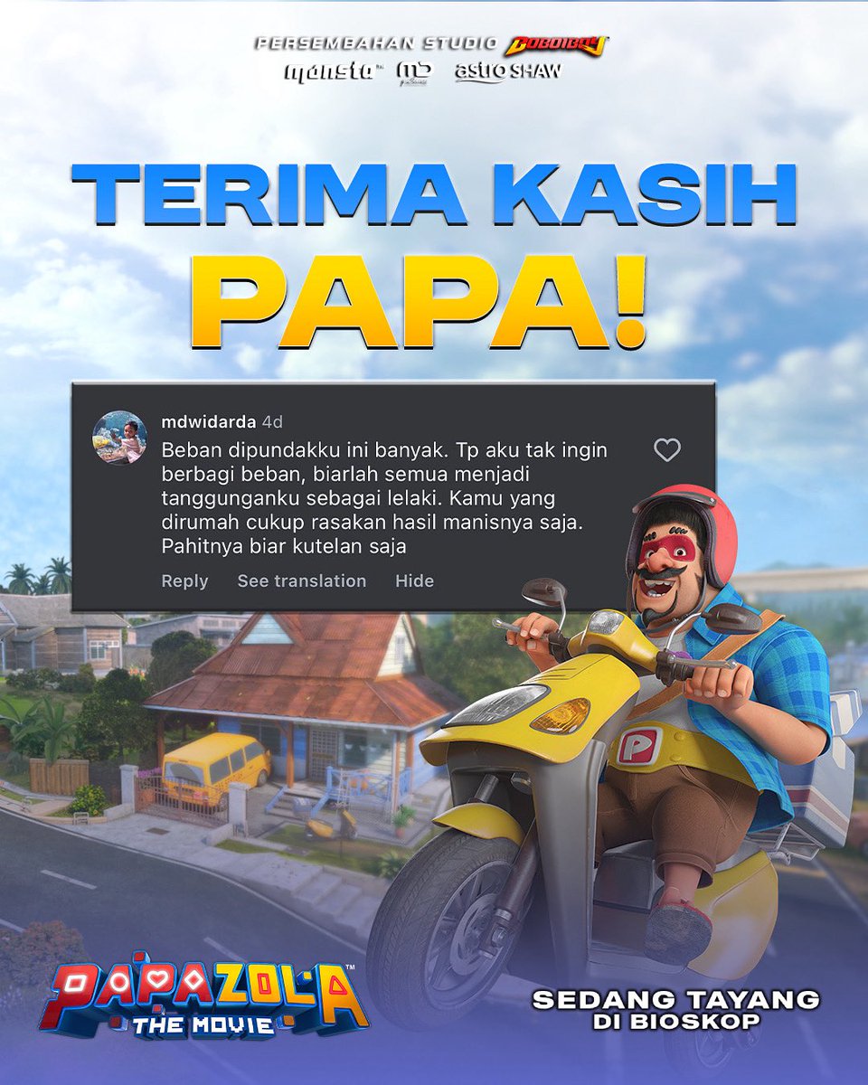TERIMA KASIH PAPA!🥹❤️

PAPA ZOLA THE MOVIE SEDANG TAYANG DI BIOSKOP!

#PapaZola
#PapaZolaIndonesia
#MDPictures
#Monsta