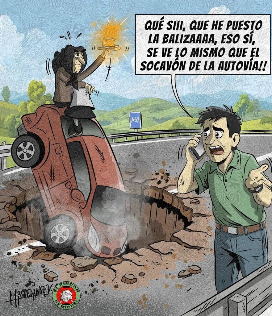 Cómo tenemos las carreteras, tú....
#carreteras 
#autovías 
#zamora 
#a52