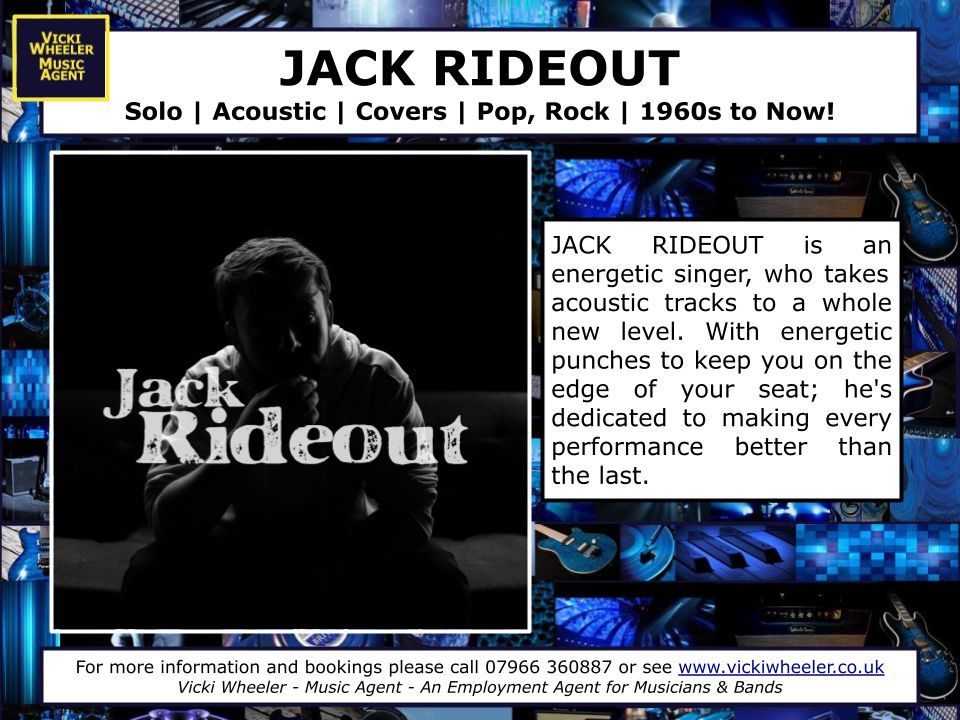 JAY BUTLER

Solo | Acoustic | Covers | Pop, Rock, Country | 1950s to Now!

For more information and bookings please call 07966 360887 or see buff.ly/O4UaixM