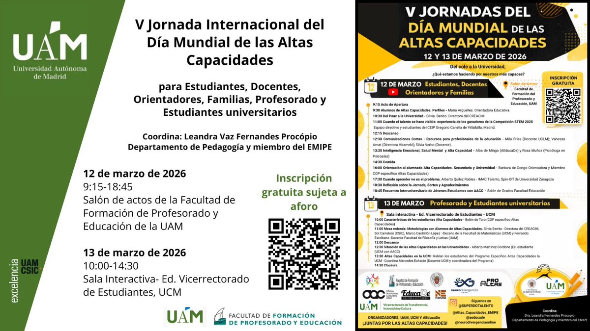 FACULTAD DE FORMACIÓN DEL PROFESORADO Y EDUCACIÓN tweet media