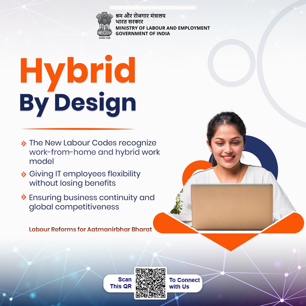 IFCI_LTD's tweet photo. Under the Labour Codes, work-from-home and hybrid work models are officially recognised - giving IT employees greater flexibility without losing benefits, and ensuring business continuity with global competitiveness

#LabourReforms4NewIndia https://t.co/H8SUIzjfls