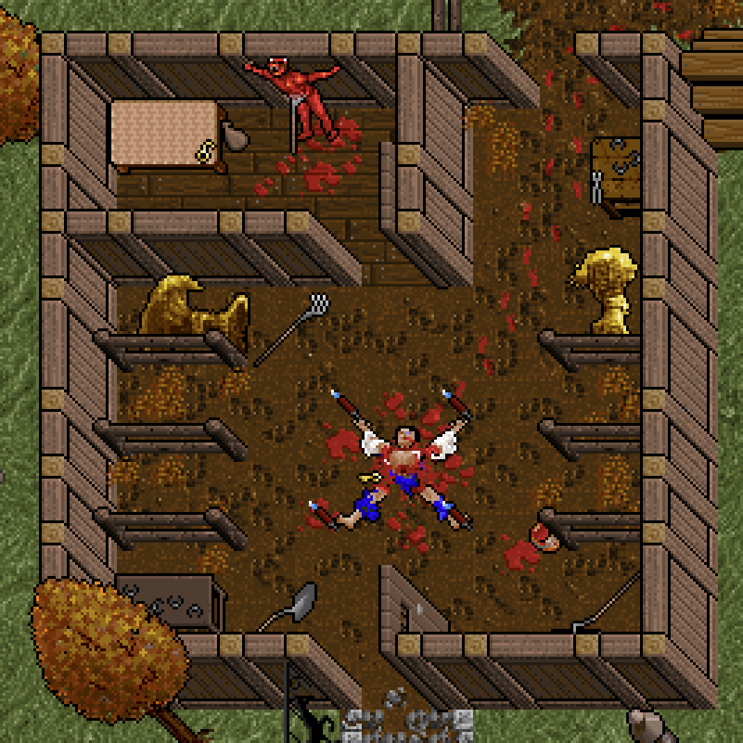 this video stops right before the best part, as when you step into that building and you see this, one of the most memorable moments in gaming for kid me😅 (and as you can move and pickup anything in UVII you can rearrange the corpses and carry a bucket of blood around)