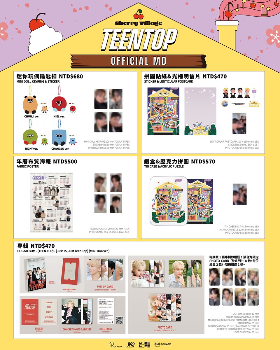 ˚₊‧꒰ა 周邊預購公告 ໒꒱ ‧₊˚
▷周邊商品訂購連結: reurl.cc/DbRQY6
▷ 預購期間: 即日起至 𝟮𝟬𝟮𝟲 年 𝟮 月 𝟮𝟲 日（四）𝟮𝟮:𝟬𝟬 止

▷ 周邊商品僅接受預購，並於活動當日現場領貨方式，數量有限，售完為止。
其他詳細資訊：reurl.cc/vKll1N

#틴탑 #TEENTOP