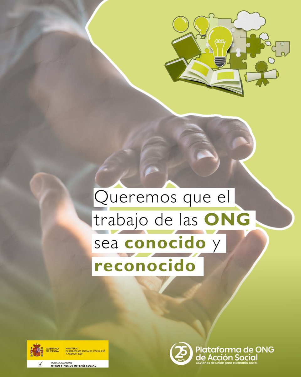 PlataformadeONG's tweet photo. ¿Sabías que el #TercerSector es el motor que impulsa la justicia social? 💚 Es por ello que desde la #PlataformaDeONG queremos que la labor de as entidades sociales sea reconocida por su valor real 🌍✨ Descubre las #ONGQueTransforman y cómo estamos cambiando y mejorando vidas 🚀 https://t.co/Zbu1xEbyLr