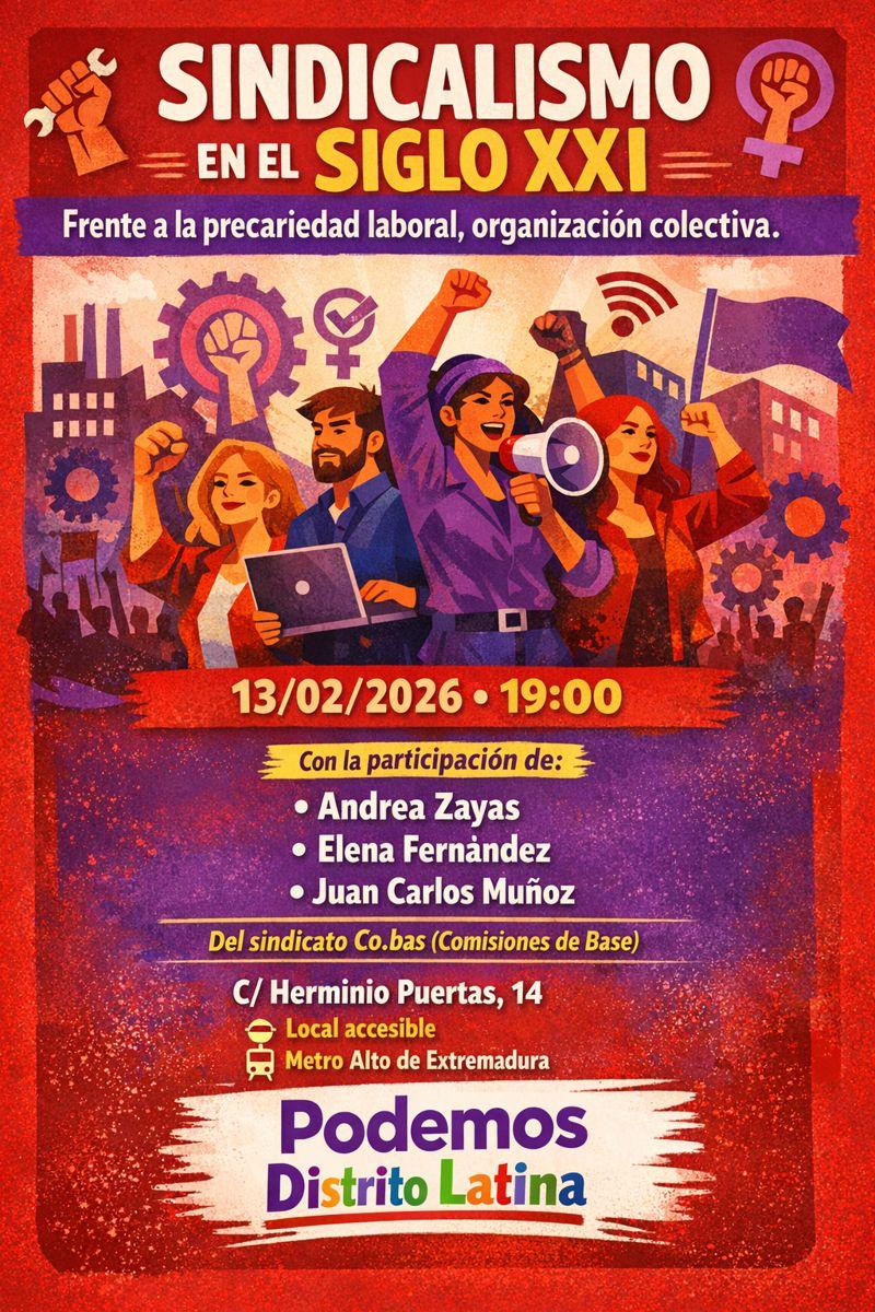 Este viernes 13 en Herminio Puertas, 14 a las 19 horas, hablamos de Sindicalismo del Siglo XXI.  
Historia del sindicalismo, necesidad de un sindicalismo de clase y el papel de la mujer de cara al 8M.  

Te esperamos. Súmate y participa.✊💜