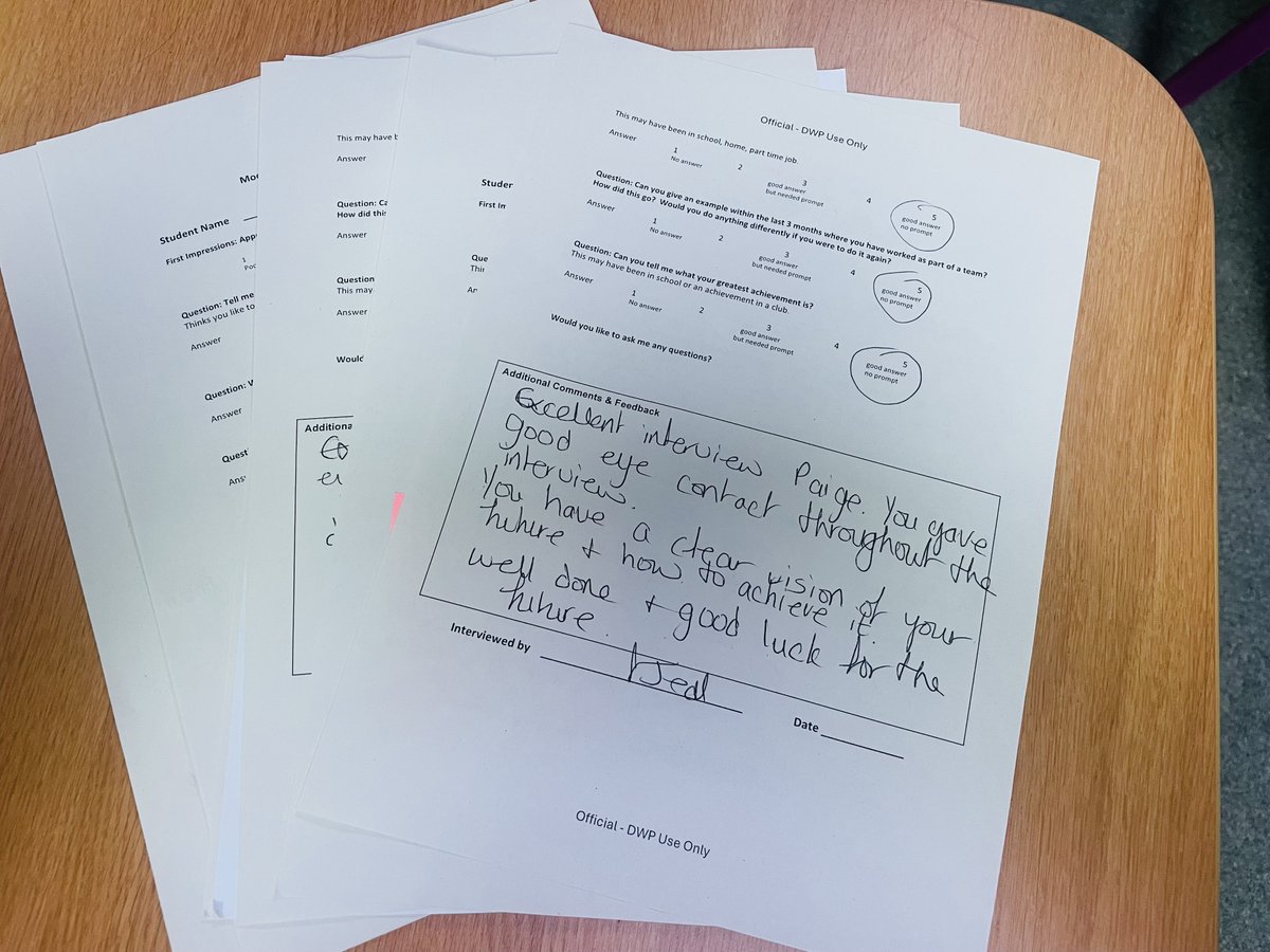 Fantastic day with our Year 10 and 11 pupils taking part in mock interviews with DWP <a href="/DWPgovuk/">Department for Work and Pensions</a>