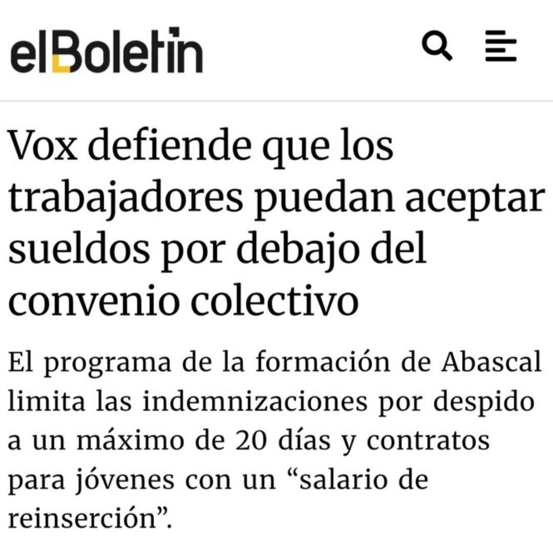 Mensaje para ti, obrero votante de VOX, cuando un inmigrante, con más coraje, más dignidad y por desgracia más necesidad que tú, te quite el puesto de trabajo porque acepta menor salario, no llores, no te enfades, no maldigas, sólo recuerda a quién votaste.