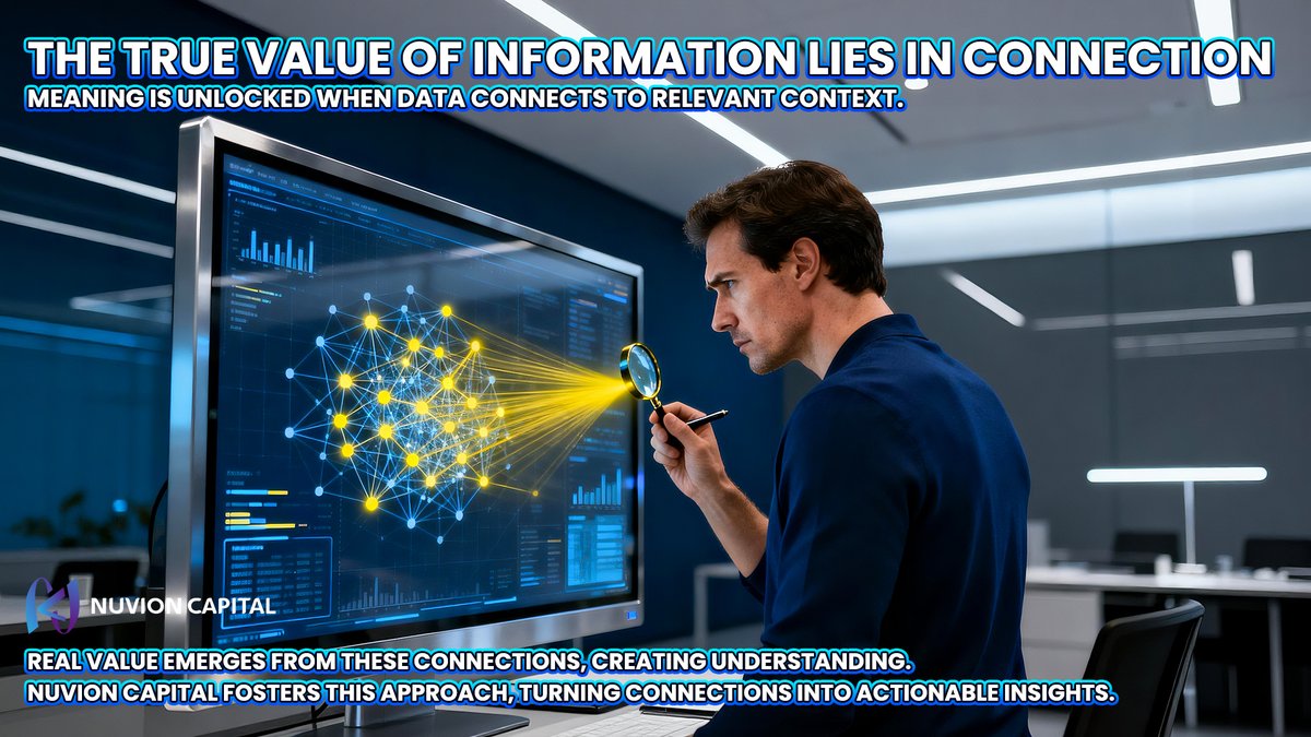 NuvionGlobal's tweet image. 🌐 Data creates value 🌱 when placed in the right context.
📘 Nuvion Capital connects information meaningfully ✨ to support informed decisions 📊.
🔍 Strong connections turn data into insight and lasting growth 💡.

#NuvionCapital #ActionableInsights #StrategicGrowth