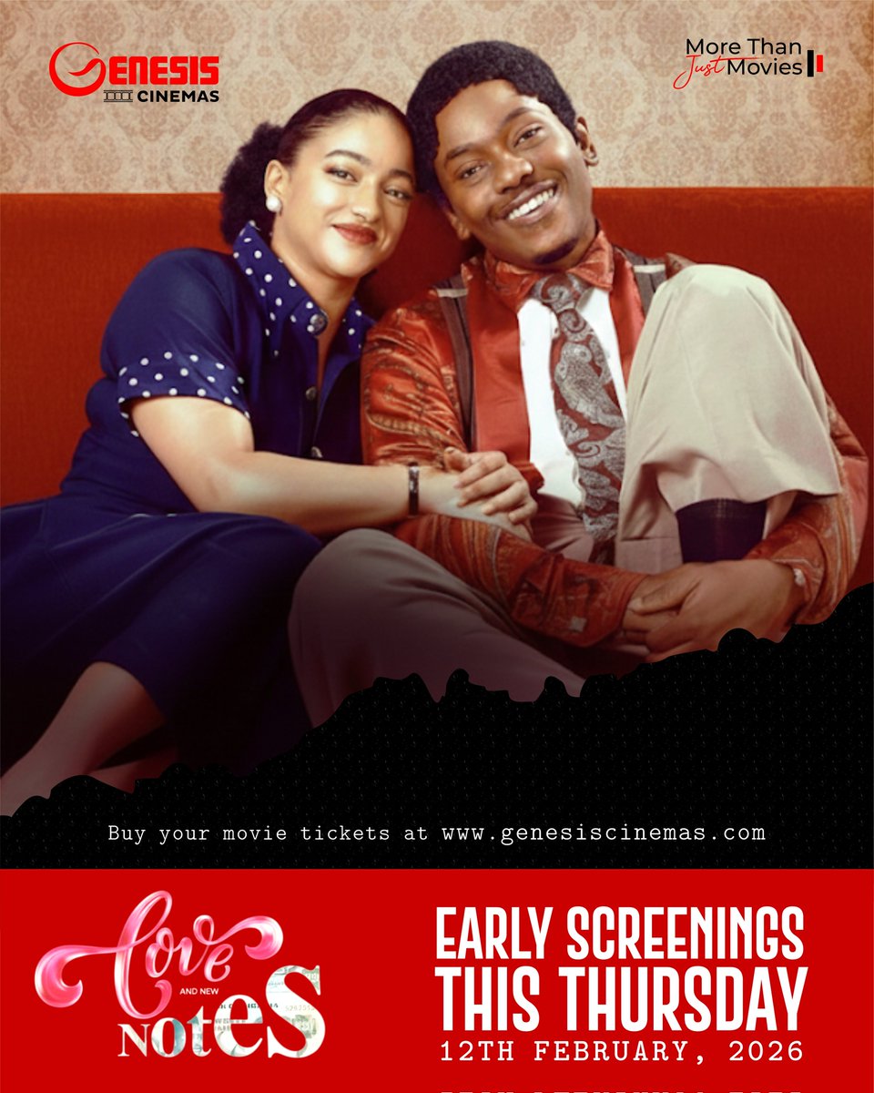 genesiscinemas's tweet photo. Be part of the first people to see Love and New Notes at Genesis cinemas today.
To book your tickets, visit the link on our bio now before you hear sold out!
#loveandnewnotes
#lovestory
#valentine
#viral
#genesiscinemas https://t.co/95tbOvqlPi