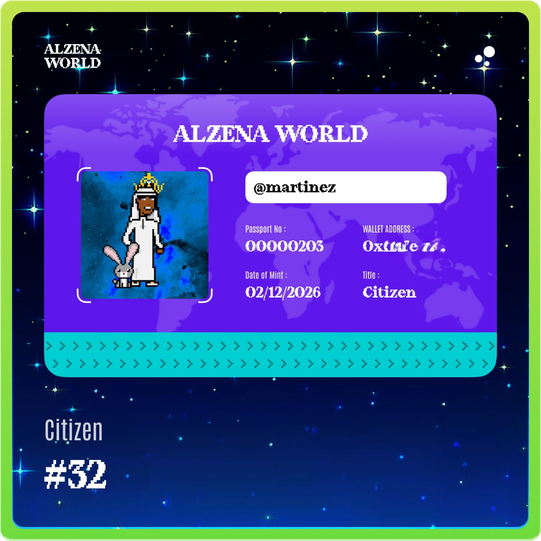 Just claimed my <a href="/alzenaworld/">Alzena</a>  Passport Fully onchain, totally me. 

Yours is waiting—go mint it now → lemonade.social/api/og/passpor…