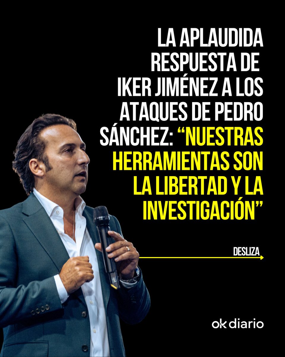 ‼️ Iker Jiménez retrata a Pedro Sánchez por sus ataques desde el Congreso y le reta a ir a 'Horizonte': "Nuestras herramientas son la libertad y la investigación". 

📲 Post completo en nuestro INSTAGRAM: okdiar.io/4kwKdXa