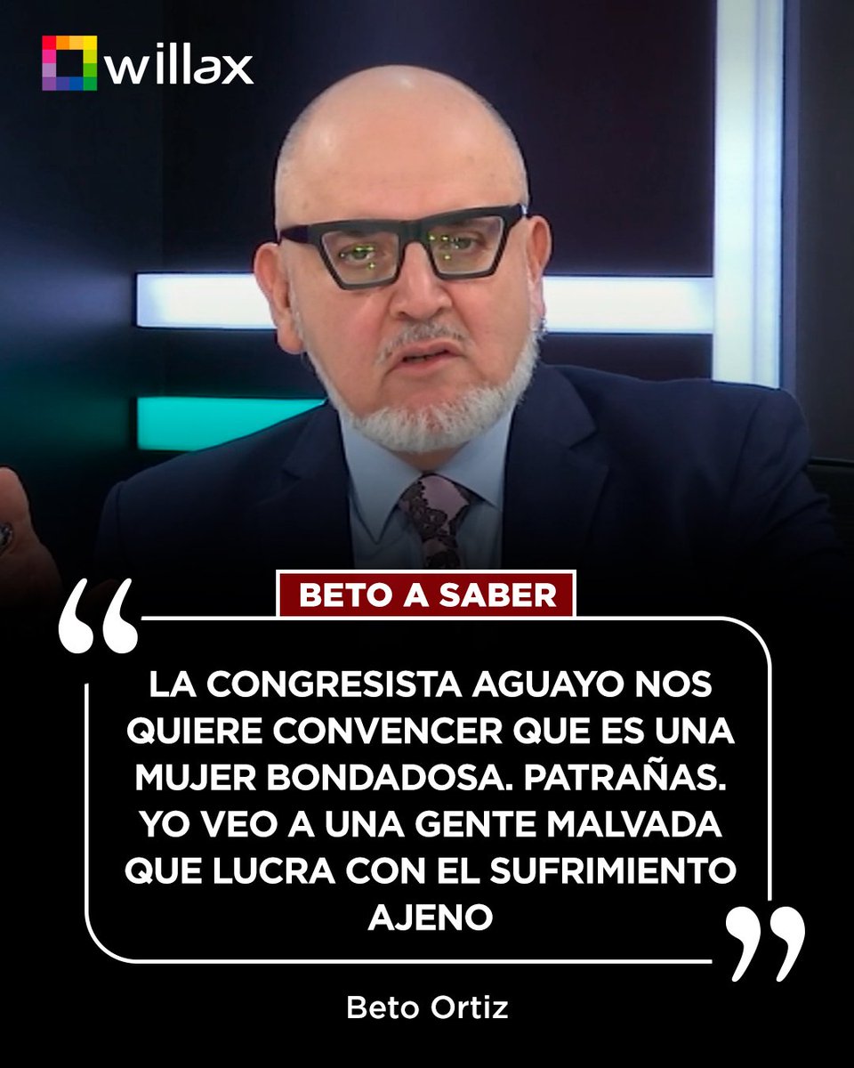 Willax hoy es una pocilga que mantiene a enfermos sexuales como Beto Ortiz, les dará rating éste Pedófilo Pasivo? Todo mundo sabe la vida y milagros de éste Delincuente, todo mundo se hace el Cojudo y ni las Autoridades. Con qué raza de puto Pontifica sobre el sufrimiento ajeno?