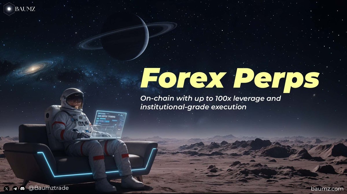 🌍 Forex Perps on Baumz

Trade global currency pairs on-chain with fast execution and leverage up to 100x.

No brokers, no KYC, no market hours — just seamless, round-the-clock access.

💡 Why trade forex on Baumz
• 24/7 markets with no weekend gaps
• Wallet-based access with