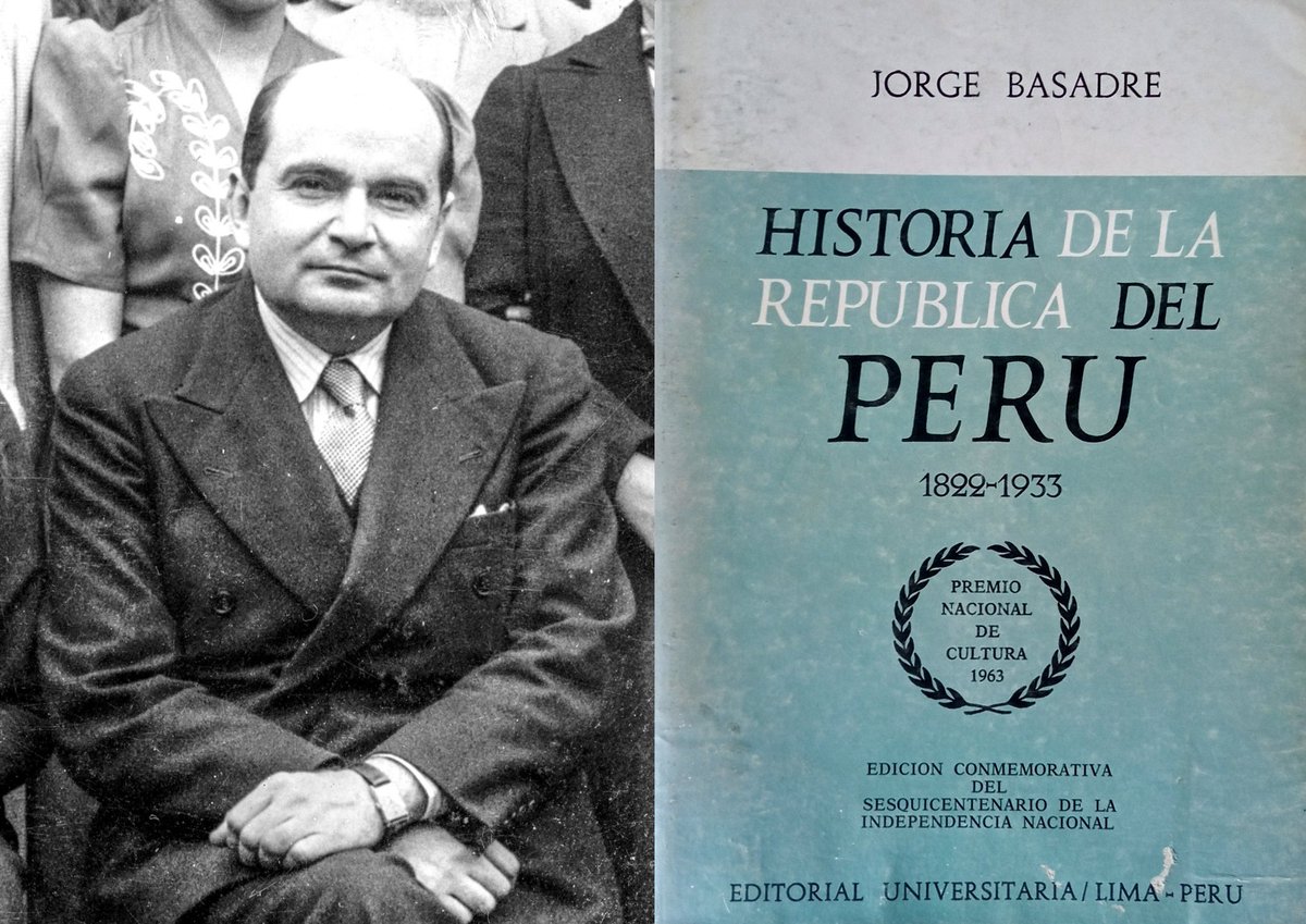 alb_giraldo's tweet photo. 📆 Un día como hoy, 12 de febrero de 1903, nació en #Tacna Jorge #Basadre Grohmann, destacado historiador, catedrático, bibliotecario, investigador, político y uno de los intelectuales #peruanos más importantes del siglo XX, quien tuvo éxito tanto nacional como en el extranjero. Su obra más famosa, “Historia de la República del #Perú” (inicialmente editada en 1939), es considerada la más relevante de la historiografía #peruana del siglo pasado.
La infancia de Basadre estuvo profundamente marcada por la ocupación chilena en la que se encontraban Tacna y #Arica desde 1880, a la espera de la realización de un plebiscito que debía decir si retornaban a la jurisdicción de Perú o permanecían en la de Chile.
Ingresó a la Universidad Nacional Mayor de San Marcos (UNMSM) en 1919, donde se doctoró en Letras con su tesis “Contribución al estudio de la revolución social y política del Perú durante la República” (1928). También se doctoró en Derecho con su tesis sobre “Las fuentes de la historia del Derecho peruano” (1935).
En 1928 inició su carrera docente en su alma mater, convirtiéndose en el catedrático más joven (25 años de edad). Fue nombrado director de la Biblioteca Central de dicha casa de estudios superiores (1930-1931). En 1931, la Fundación Carnegie (Estados Unidos) le otorga una beca para estudiar la organización de bibliotecas.
También siguió cursos en la Universidad de Berlín (Alemania) y realizó investigaciones en archivos de España, en la Universidad de Sevilla. Retornó al Perú en 1935 y retomó la dirección de la Biblioteca Central de la UNMSM, cargo que ejerció hasta 1942, y también fue redactor de su Boletín Bibliográfico.
Como político desempeñó importantes cargos públicos en el campo de la educación y la cultura, y llegó a ser ministro de Educación en 2 oportunidades (en 1945, cerca de 4 meses, y de 1956 a 1958). Fue además director de la Biblioteca Nacional del Perú, encargándose de su reconstrucción y reorganización tras el incendio que sufriera en 1943.
Murió en #Lima el 29 de junio de 1980, a los 77 años de edad. Fue enterrado inicialmente en el Cementerio El Ángel junto a su madre y su esposa, en el 2004 por petición de su familia, los tres fueron trasladados a Tacna para que descansen cerca de su padre en el Cementerio General.
