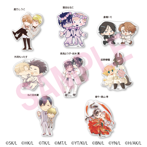✨新グッズ情報✨ ・クリアステッカーセットA 8枚組 (鹿乃しうこ、雲田