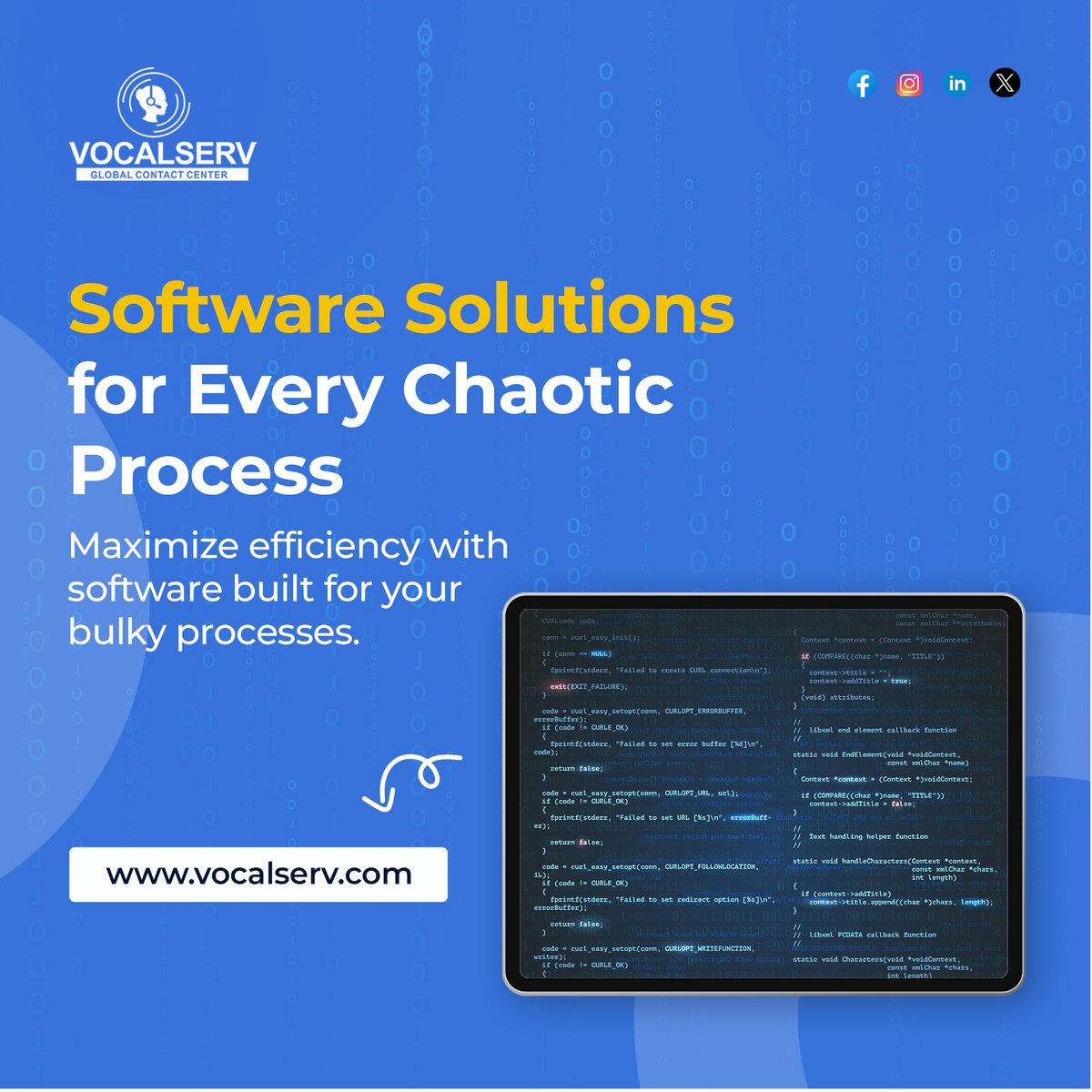 VocalServ's tweet image. Every growing business faces operational chaos.

The difference? The systems behind the scenes.

Empower your team with software that simplifies, automates, and maximizes productivity.

#Vocalserv #AutomationTools #DigitalTools #BPOIndustry #DigitalEfficiency