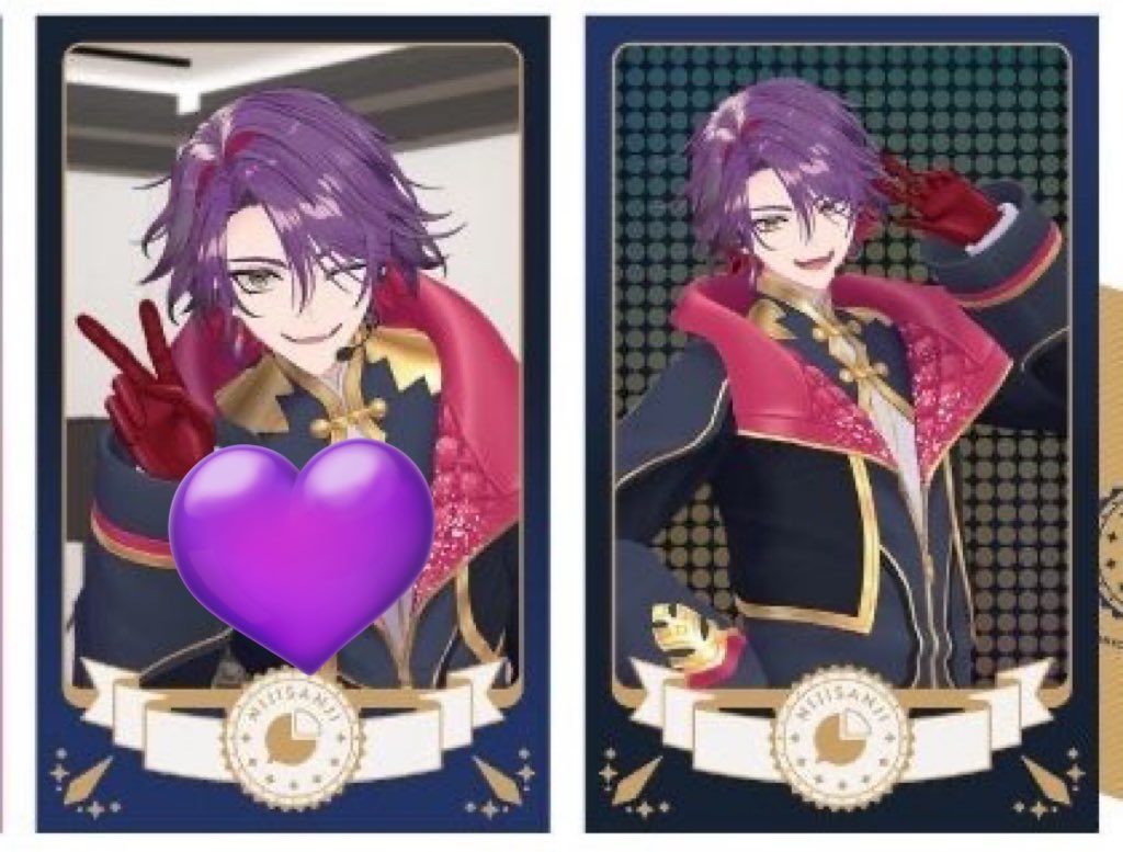 moxozqu's tweet photo. 【交換】
にじさんじ　共通衣装3Dグッズ　vol.3
Bグループ　チェキ風カード

譲)画像1枚目
求)画像2枚目(💜優先)

郵送、都内手渡し可能です。
検索よりお気軽にお声掛けください。 https://t.co/SWFTtGgYeL