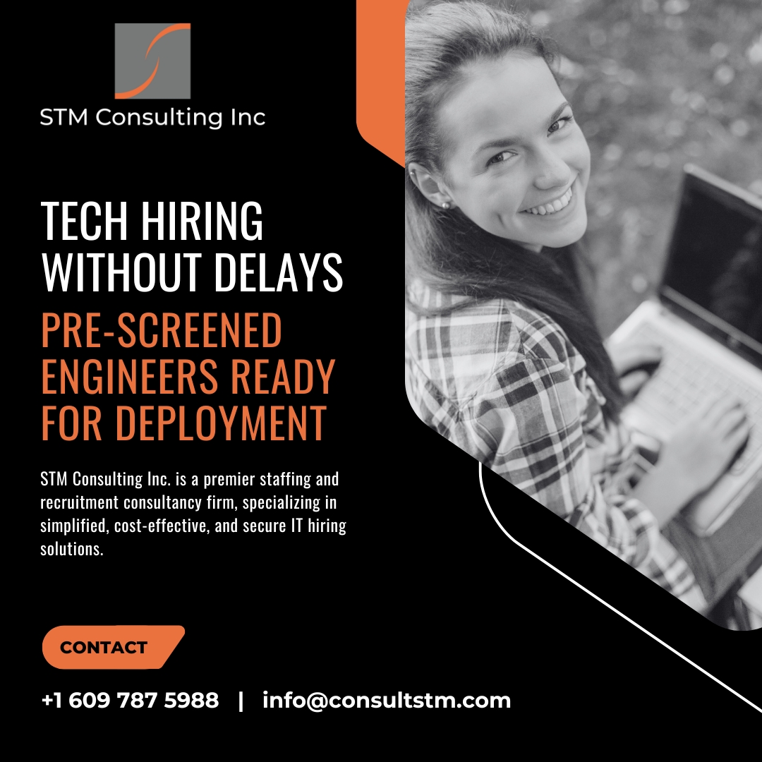 consultstm's tweet photo. Tech hiring should not slow projects. #STMConsultingInc provides pre-screened engineers ready for deployment, helping teams meet timelines without unnecessary hiring delays quickly efficiently. https://t.co/2Okw74mvBD

#HiringNow #Delaware #Claymont #TalentSourcing #STMConsulting https://t.co/OtxqF44PIn