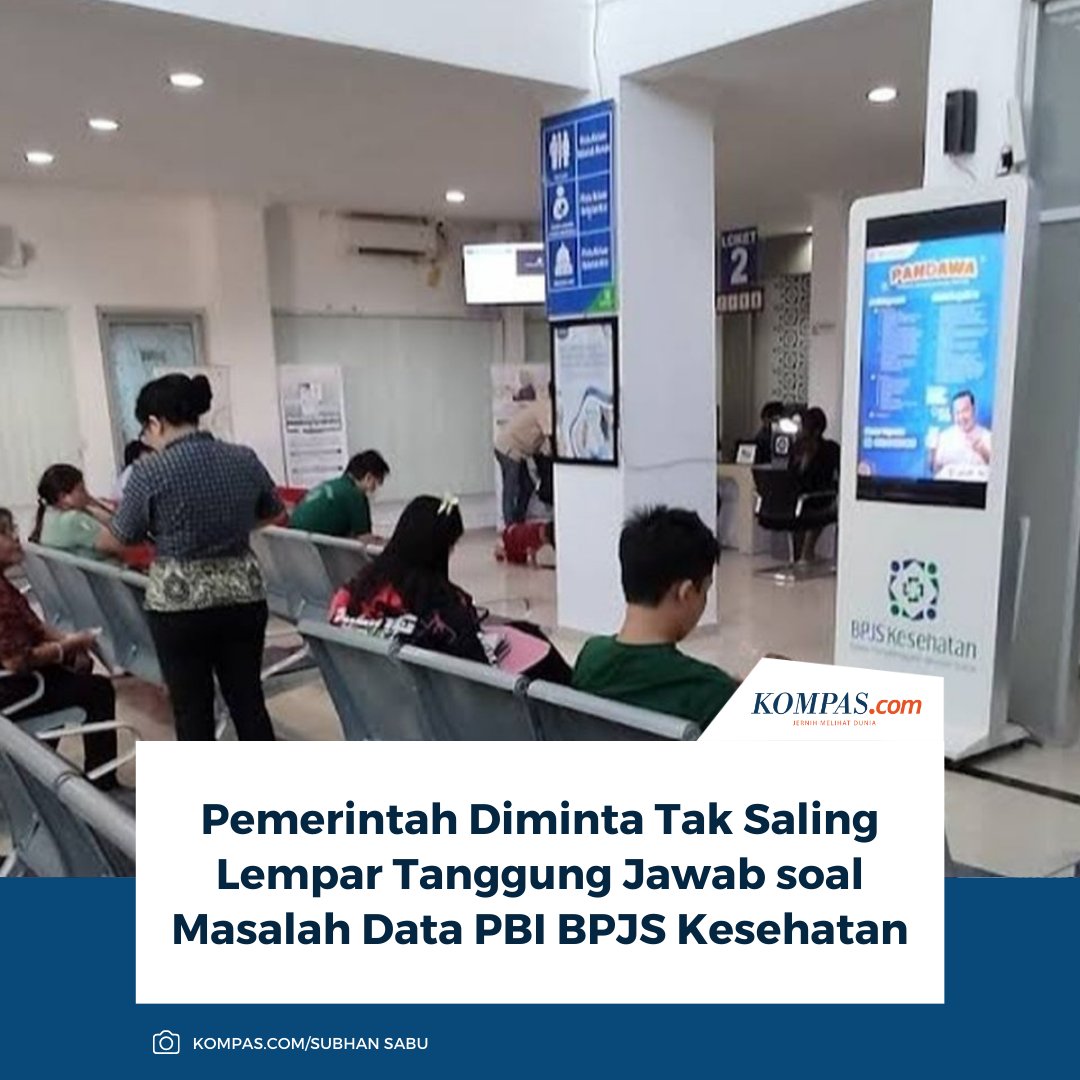 kompascom's tweet photo. Anggota Komisi IX DPR Zainul Munasichin mendesak pemerintah tidak saling melempar tanggung jawab dalam permasalahan penonaktifan 11 juta peserta Penerima Bantuan Iuran (PBI) BPJS Kesehatan.
Baca selengkapnya: https://t.co/oLHW5OZ7nJ.
~SN #PBIBPJS #Kemensos #Kemenkes #bpjsKesehatan