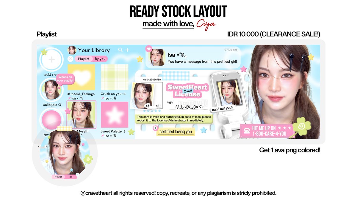 cravetheart's tweet image. bantu repost ya? maaci ‹𝟹

CLEARANCE SALE!

aku mau bersih2 memori ibis, jd layout ready stock yg msh ada aku clearance sale :3

ONLY 10K/EACH FREE RETEXT! (ada 9 layout, lengkapnya bisa scroll ke bawah)

ada isa, wonyoung, sangwon, shinyu, yuha, kya, asa &amp;amp; karina

#zonauang