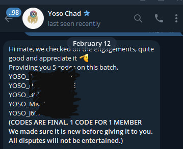 💥💣 YOSO INVITE CODE GIVEAWAY

I’m running a fresh YOSO invite code giveaway for my community 🚀

🏆 This round will have 5 winners
⏰ Winners announced in 9 pm  (Randomly)

⚡ Tasks 👇👇

🥳 Follow <a href="/tachyboyaj/">LION</a> + <a href="/yososocial/">Yoso 👁️ - Social Prediction</a> 
💕 Like💖+ RT♻️+ Tag 3 friends
😃 Drop a lovely