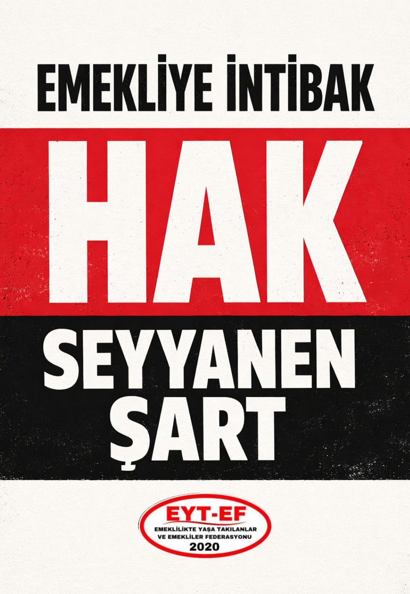 12 Şubat Perşembe 
📢 TAGLARIMIZ 

EMEKLİ
👇
#EmekliyeintibakHakSeyyanenşart

EYT
👇
#5000KısmiOrtadaBırakıldı
<a href="/EytEmeklilerFed/">EYT VE EMEKLİLER FEDERASYONU</a> <a href="/EYT_ED/">EYT VE EMEKLİLER DERNEĞİ</a> 
<a href="/ArzuLastikci/">EYT & EF Arzu LASTİKCİ</a>