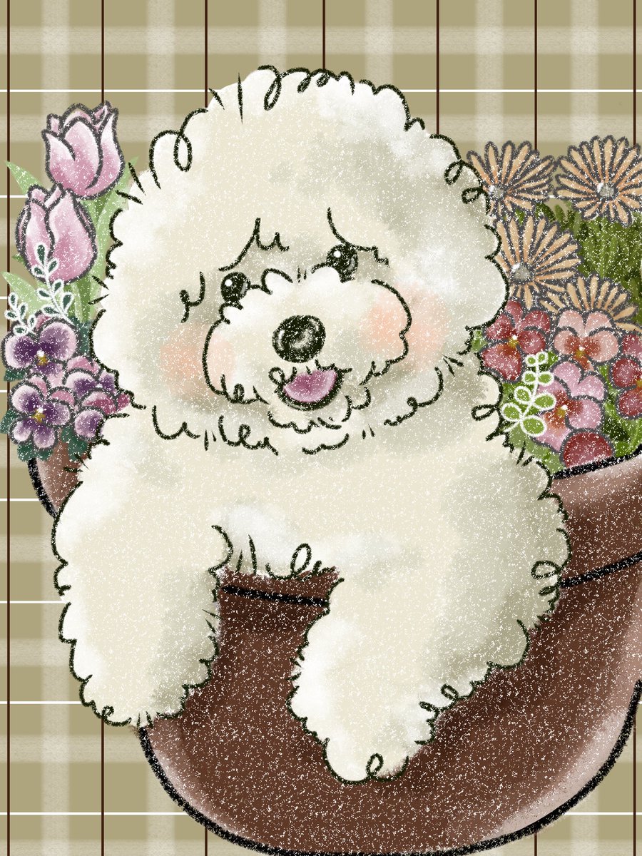 anomanocaris's tweet photo. 愛犬のビションフリーゼの
ましゅまろちゃんを描きました。
やさしい花達に包まれて、
まんまる笑顔がふわりと咲いています。
⁡
春色のぬくもりをぎゅっと抱きしめた、
小さな幸せのかたちを描きました。

#ビションフリーゼ
#イラスト
#dog
#犬
#花 https://t.co/FD29aWGKE4