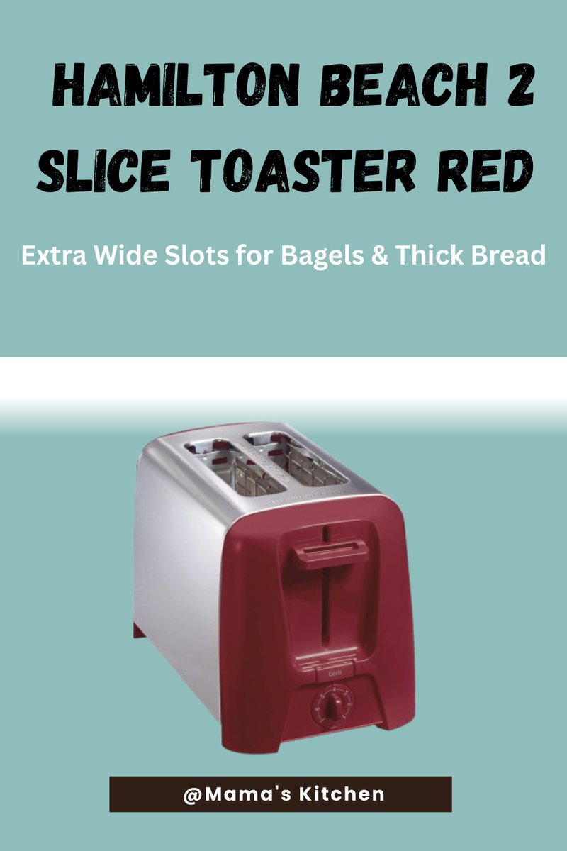 mamaskitchen25's tweet image. Hamilton Beach 2 Slice Toaster Red – Extra Wide Slots for Bagels &amp;amp; Thick Bread.
🛒Amazon: amazon.com/Hamilton-Beach…
#HamiltonBeach #2SliceToaster #RedKitchen #KitchenAppliances #BagelToaster #BreakfastEssentials #SmallKitchenAppliances #ModernKitchen #HomeKitchen #ToastLovers