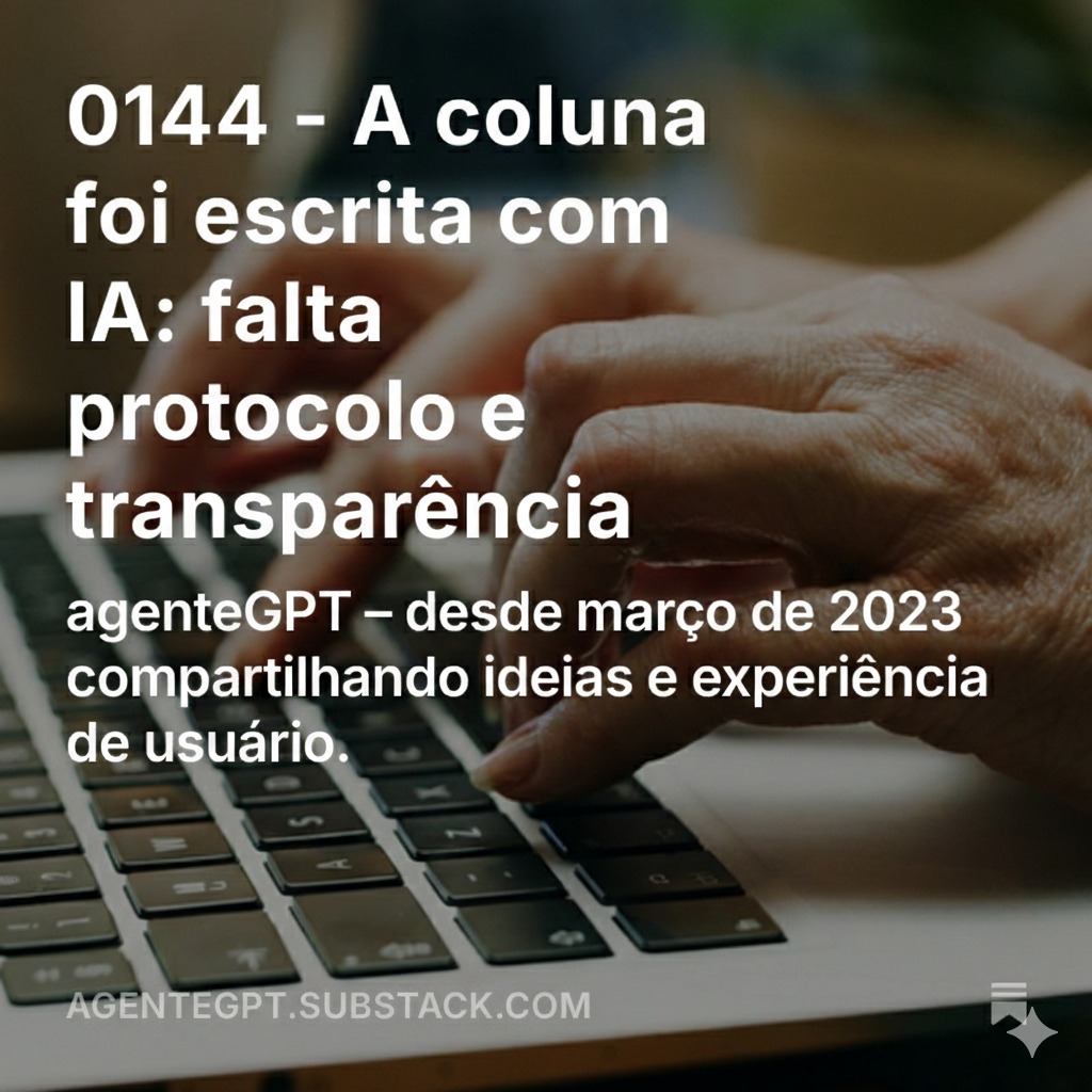 agentegpt's tweet photo. Nesta edição da agenteGPT, considerações sobre o  que poderia ter sido evitado no caso da coluna da Folha de S.Paulo escrita com IA sem aviso ao leitor.

Leia agora e assine para + conteúdo: https://t.co/MiSyYewBit https://t.co/rgw8kkENTd