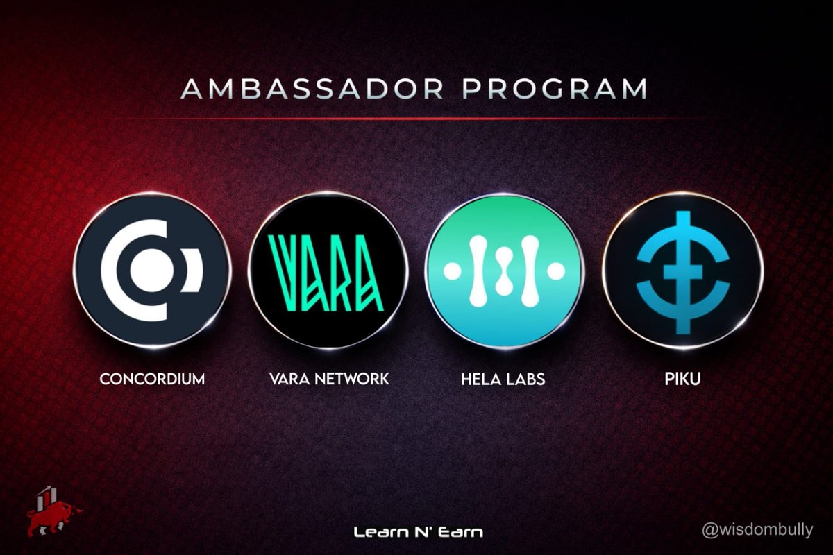 WisdomBully's tweet photo. Active Ambassador Program Opportunities (Updated):

• @Concordium
• @VaraNetwork
• @Hela_Network
• @piku_dao

Open roles for creators &amp; community contributors.
Application forms in comments 👇 https://t.co/xrhkBR2FLv