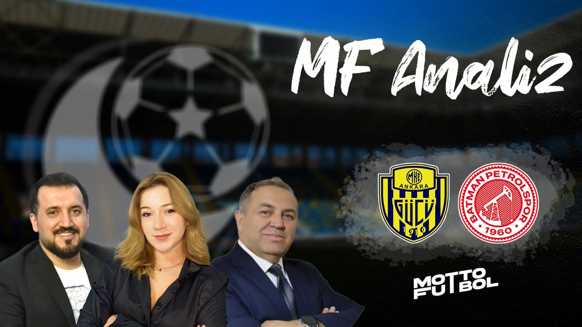 📺 Ankaragücü v Batman Petrolspor özel programımız, bugün saat 17.00'de Motto Futbol YouTube kanalımızda yayında...

🎙 <a href="/cereenilayda/">ceren</a>
🎙 <a href="/editorbaris/">Barış Arslan</a>
🎙 <a href="/atila_kiper/">ATİLA KİPER</a>

✅Katıl üyesi ol!
💯Maçın skorunu bil!
🎁Takımının atkısını kazan!

İzlemek için abone olun. 👉