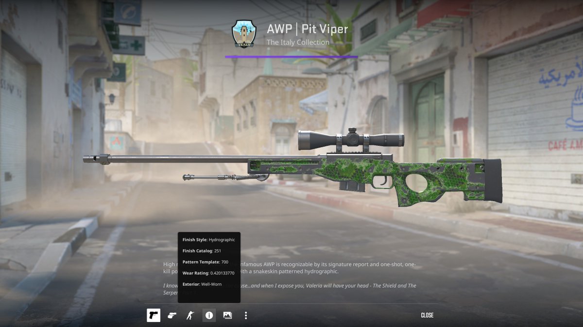 pizzafarce's tweet photo. just crafted this 0.420133769 AWP pit viper :D

currently a 1/1, also the only 0.4201337 AWP pit viper as well https://t.co/jApvXYywFK