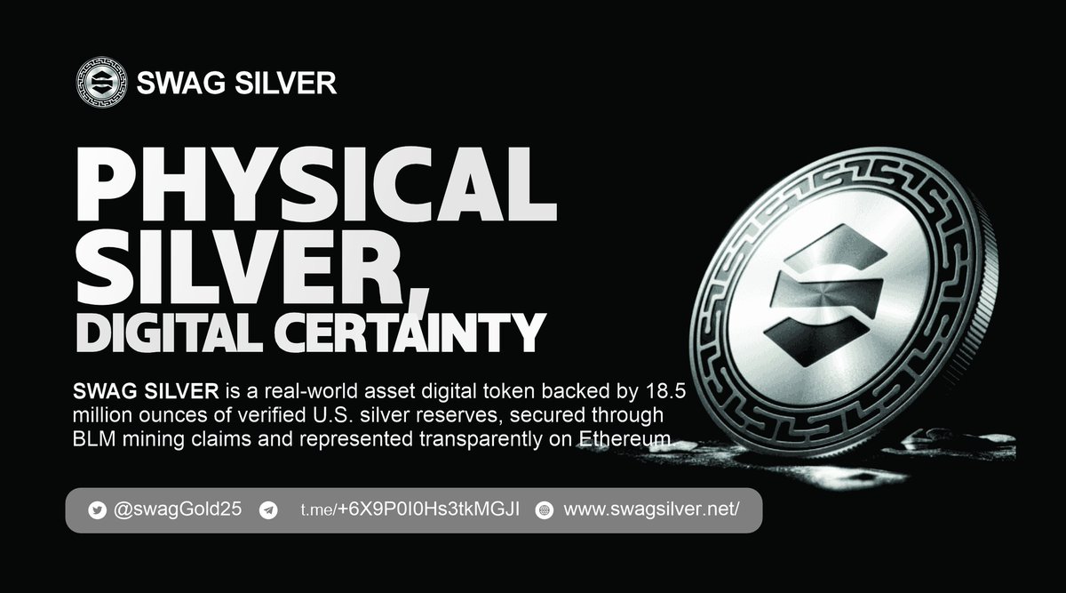 Gentle_J714's tweet photo. Government-issued currencies gradually lose value over time. Silver has proven its durability as a wealth preserver. Swag Silver combines tangible silver backing with blockchain verification, helping you stay in crypto.
🔗 https://t.co/Sa6vj0PVEg
#SWAGSILVER #Silver https://t.co/GfUCnQQtNr