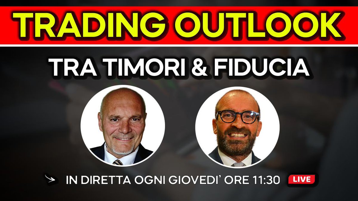 “TRA TIMORI &amp; FIDUCIA - TRADING OUTLOOK” in diretta alle 11:30 con Saverio Berlinzani e Giuseppe Lauria !  

🔴 Link Diretta qui: youtube.com/watch?v=J9XHUN…