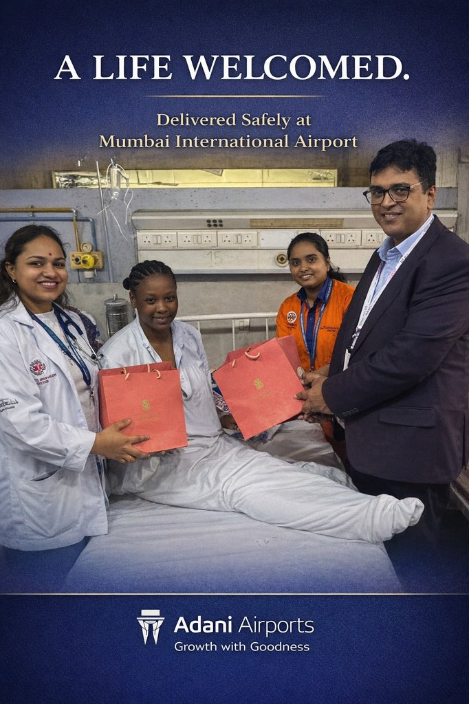 #Adani’s Mumbai Airport Shows Preparedness When Every Minute Counts

A Tanzanian passenger went into labour around 5:17 am, triggering a swift response from <a href="/CSMIA_Official/">Mumbai Airport</a> medical and security teams.

By 5:45 am, the baby was safely delivered thanks to seamless coordination.