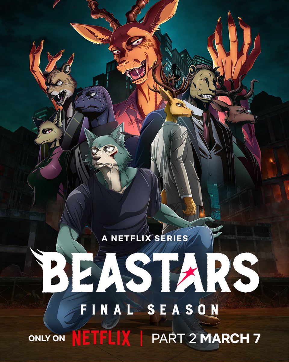„Beastars” – nowy plakat.

Druga część finałowego sezonu zadebiutuje na platformie Netflix 7 marca.